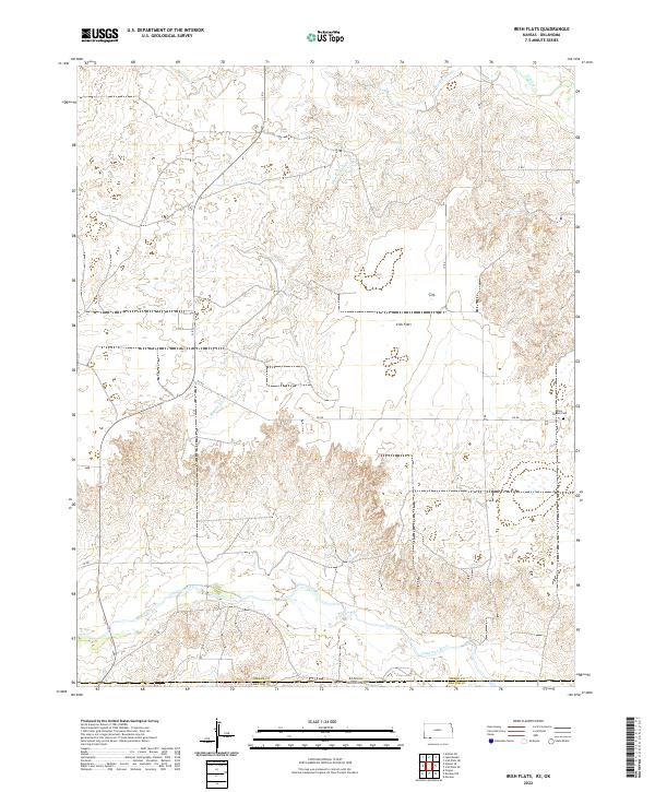 US Topo 7.5-minute map for Irish Flats KSOK