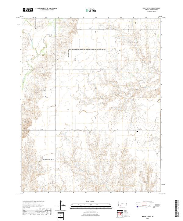 US Topo 7.5-minute map for Irish Flats NE KS