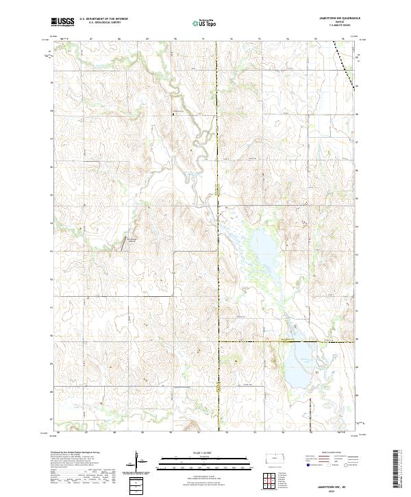 US Topo 7.5-minute map for Jamestown NW KS