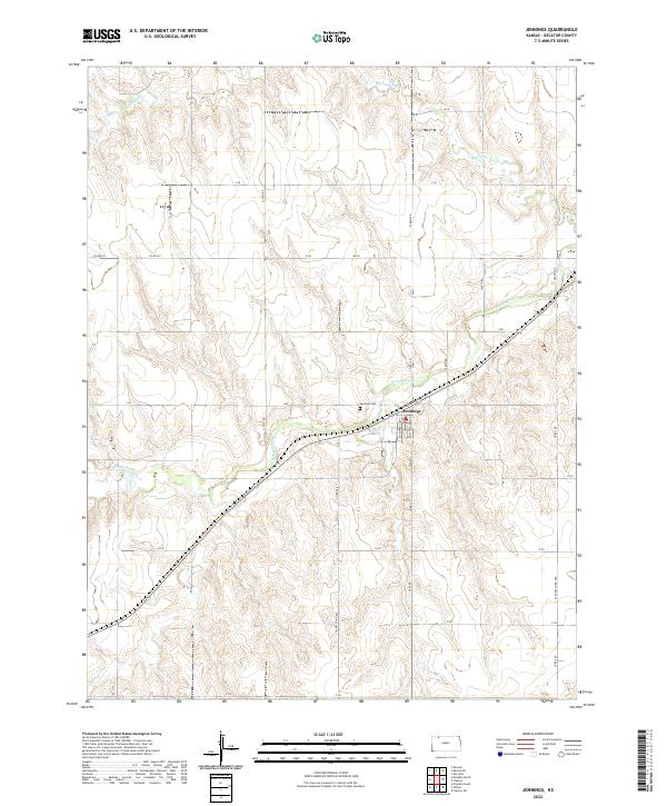 US Topo 7.5-minute map for Jennings KS