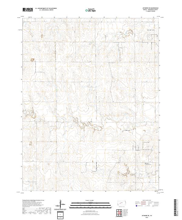 US Topo 7.5-minute map for Jetmore NE KS