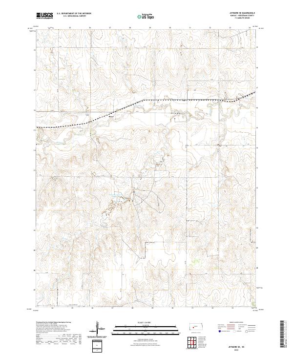 US Topo 7.5-minute map for Jetmore SE KS