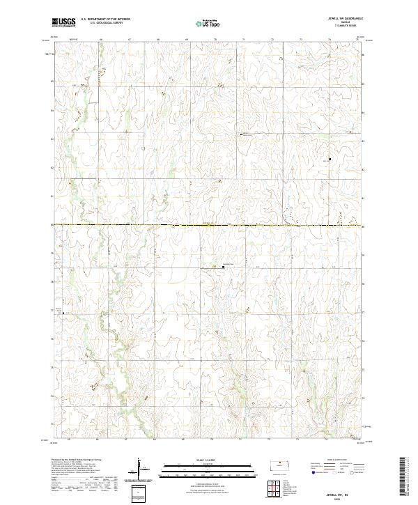 US Topo 7.5-minute map for Jewell SW KS