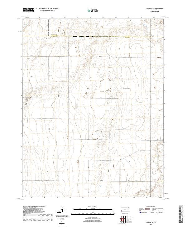 US Topo 7.5-minute map for Johnson NE KS