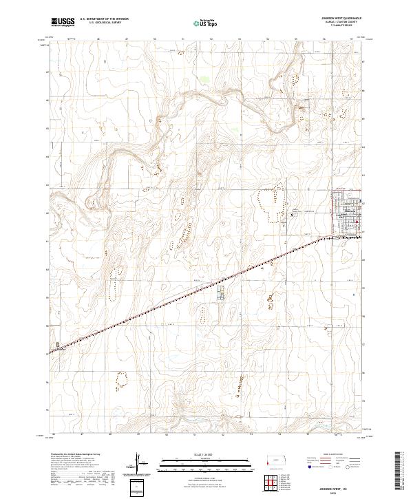 US Topo 7.5-minute map for Johnson West KS