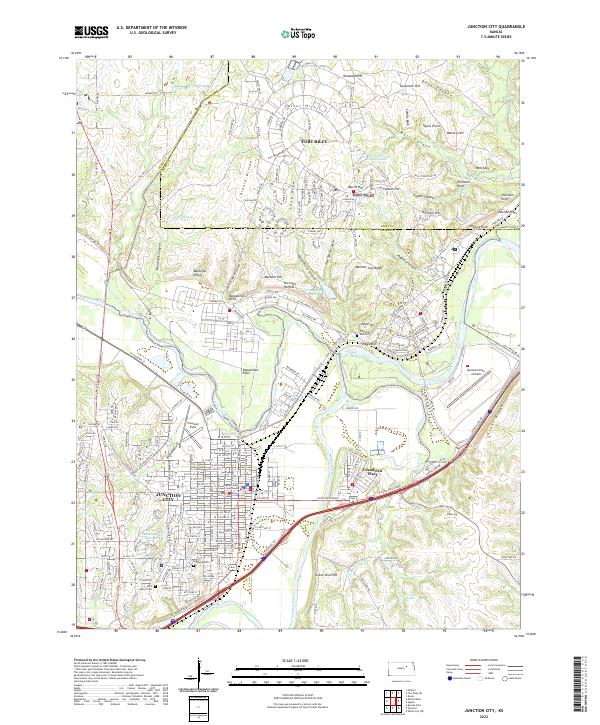 US Topo 7.5-minute map for Junction City KS