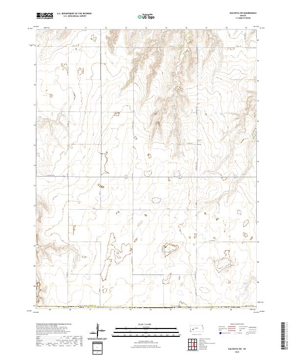 US Topo 7.5-minute map for Kalvesta SW KS