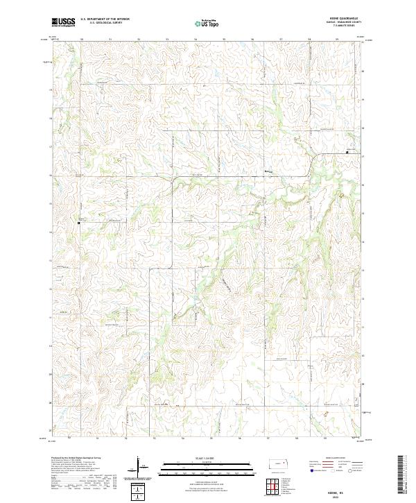 US Topo 7.5-minute map for Keene KS