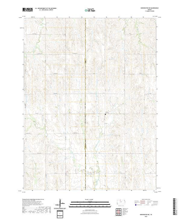 US Topo 7.5-minute map for Kensington NE KS