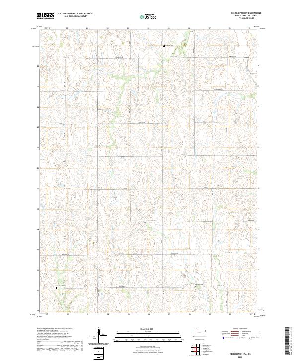 US Topo 7.5-minute map for Kensington NW KS