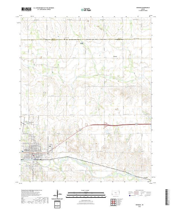 US Topo 7.5-minute map for Kingman KS