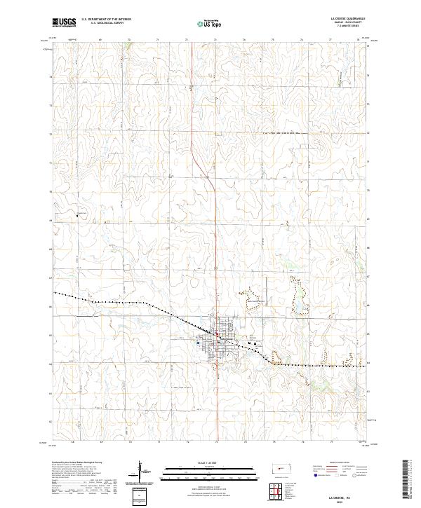 US Topo 7.5-minute map for La Crosse KS