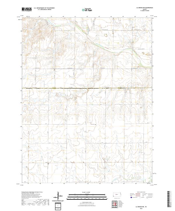 US Topo 7.5-minute map for La Crosse NW KS