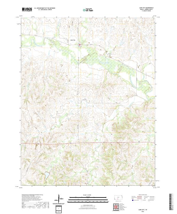 US Topo 7.5-minute map for Lake City KS