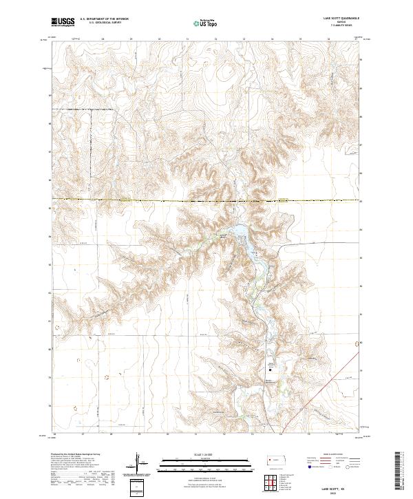 US Topo 7.5-minute map for Lake Scott KS