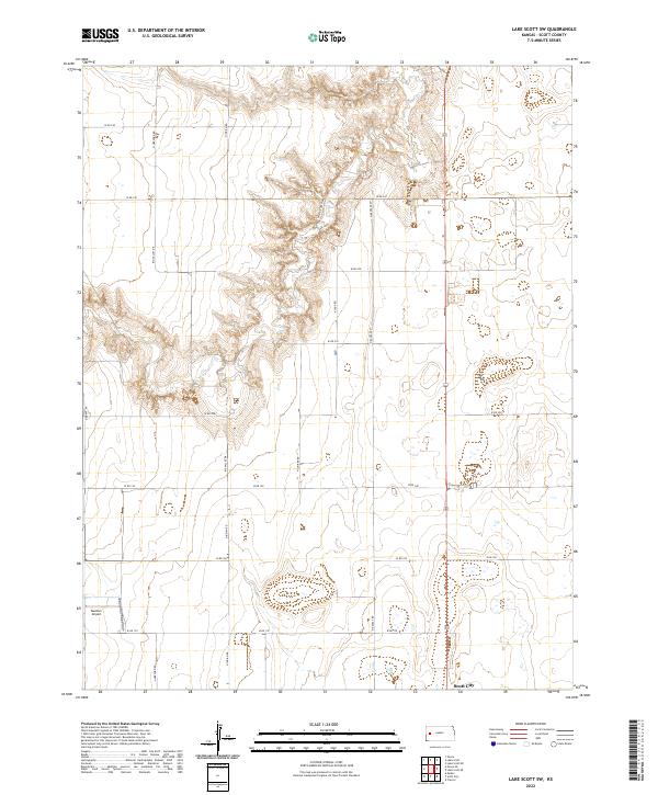 US Topo 7.5-minute map for Lake Scott SW KS