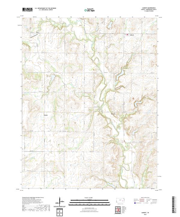 US Topo 7.5-minute map for Lamont KS