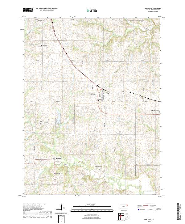 US Topo 7.5-minute map for Lancaster KS