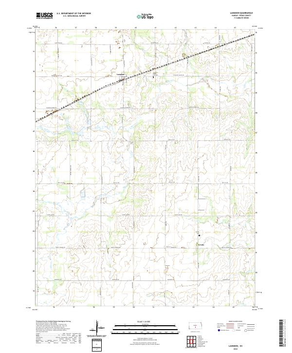 US Topo 7.5-minute map for Langdon KS