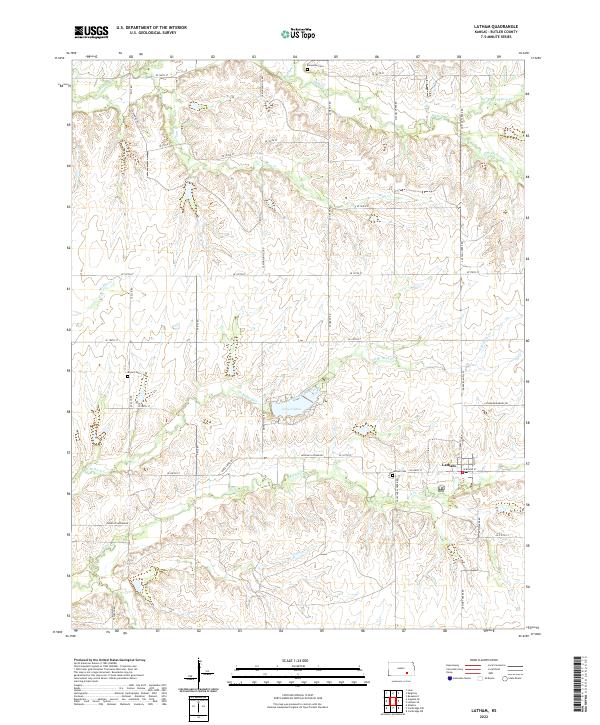 US Topo 7.5-minute map for Latham KS