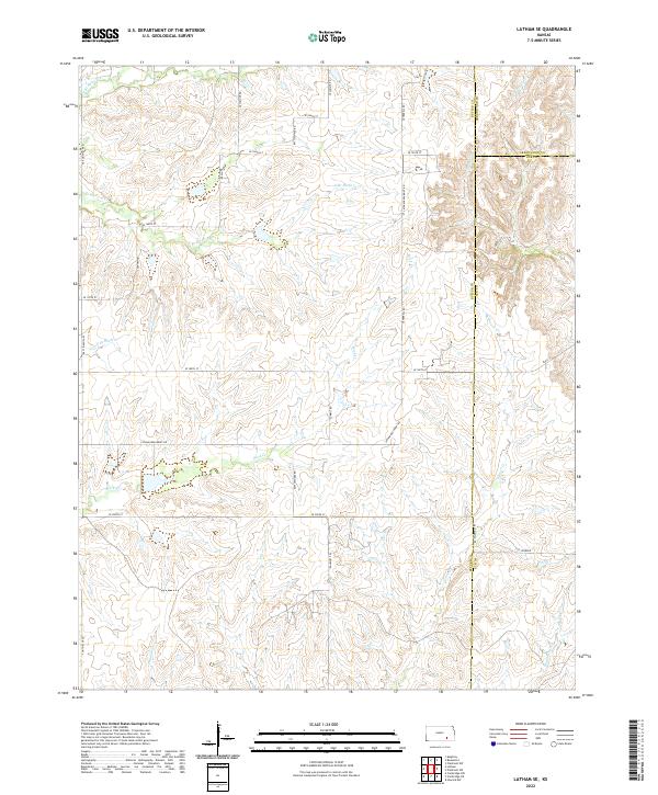 US Topo 7.5-minute map for Latham SE KS