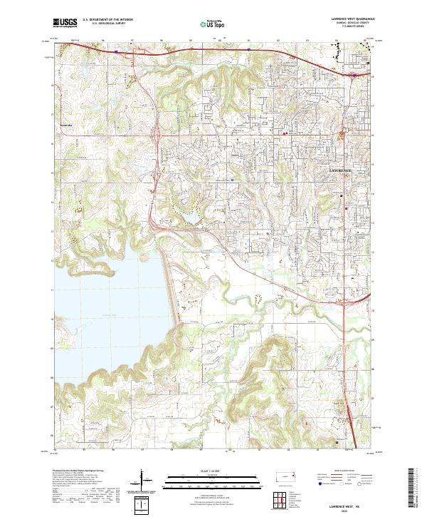 US Topo 7.5-minute map for Lawrence West KS