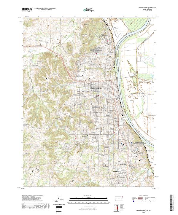 US Topo 7.5-minute map for Leavenworth KSMO