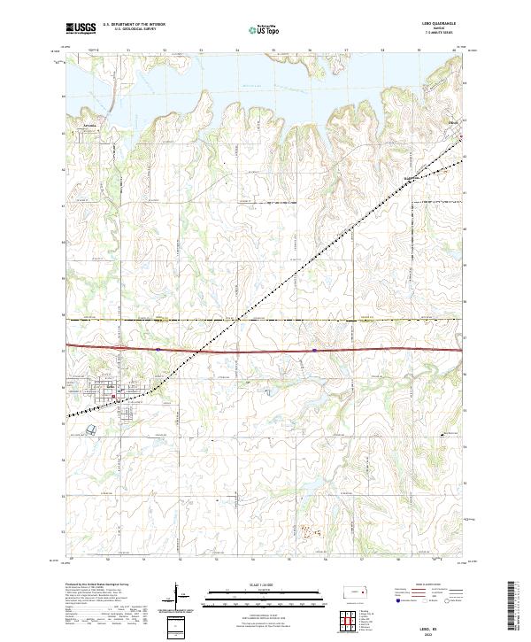 US Topo 7.5-minute map for Lebo KS