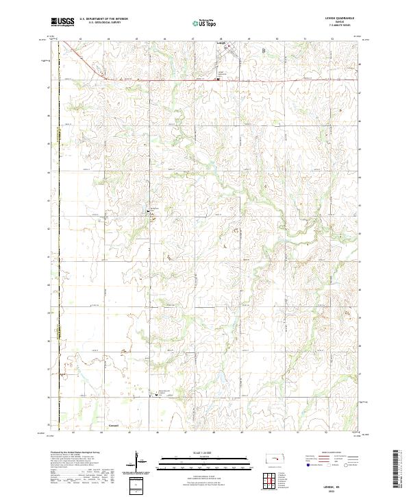 US Topo 7.5-minute map for Lehigh KS