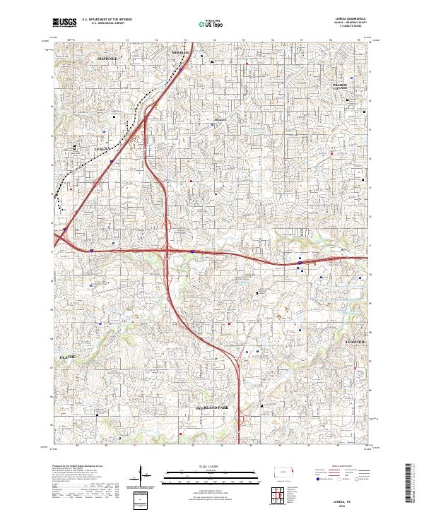 US Topo 7.5-minute map for Lenexa KS