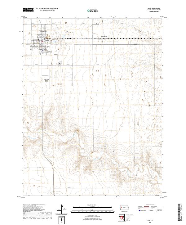 US Topo 7.5-minute map for Leoti KS