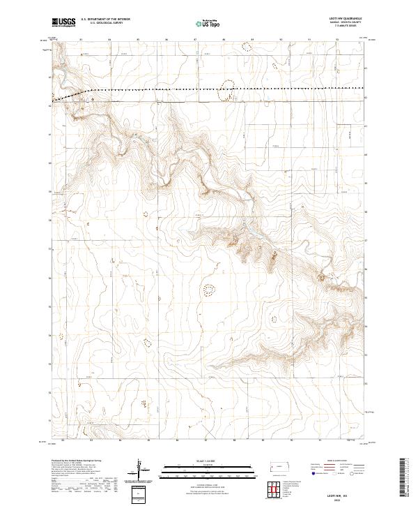 US Topo 7.5-minute map for Leoti NW KS