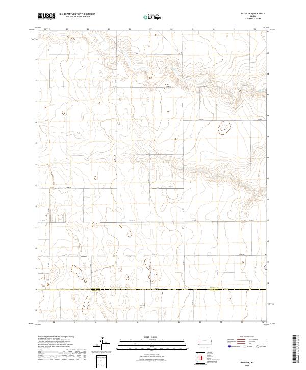 US Topo 7.5-minute map for Leoti SW KS