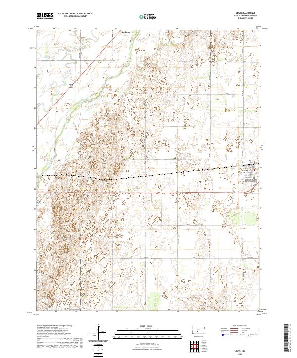 US Topo 7.5-minute map for Lewis KS