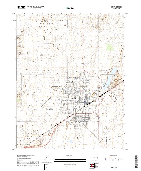 US Topo 7.5-minute map for Liberal KS