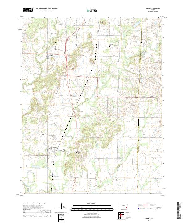 US Topo 7.5-minute map for Liberty KS