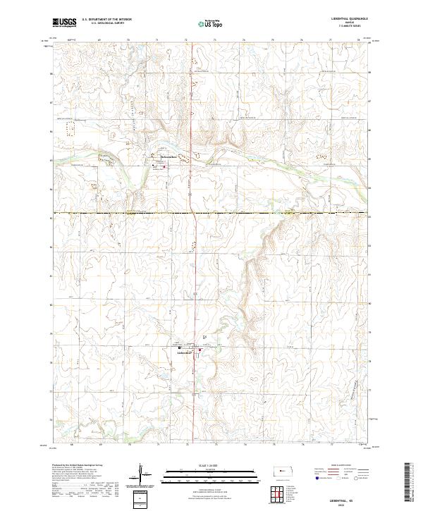 US Topo 7.5-minute map for Liebenthal KS