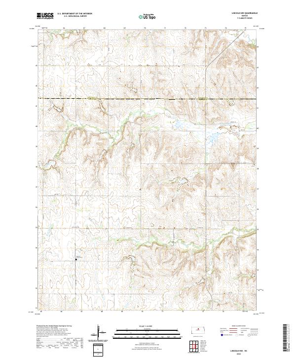 US Topo 7.5-minute map for Lincoln NW KS