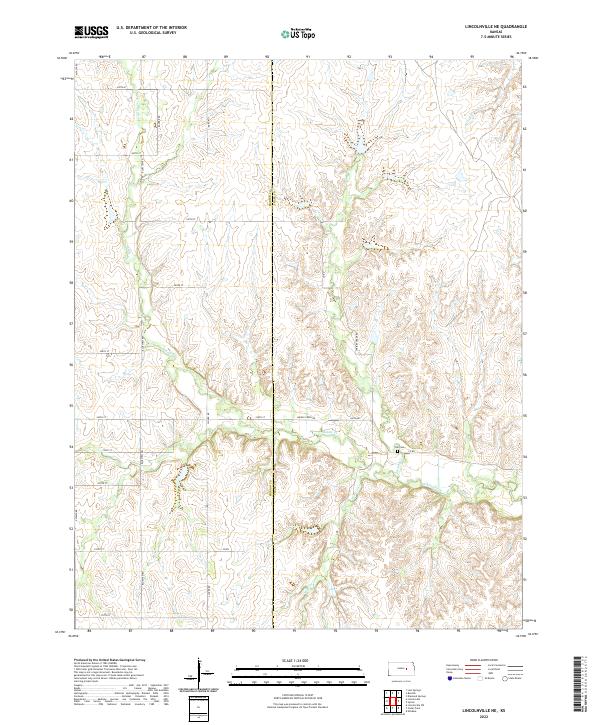 US Topo 7.5-minute map for Lincolnville NE KS