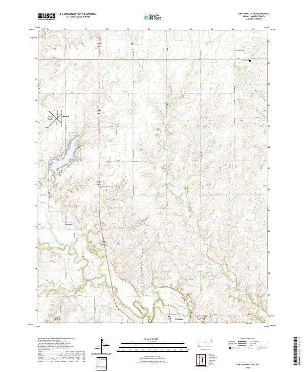 US Topo 7.5-minute map for Lincolnville SW KS