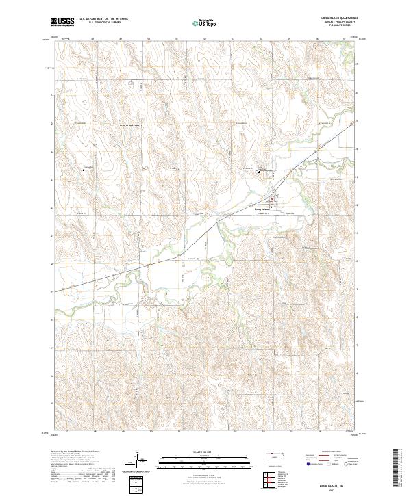 US Topo 7.5-minute map for Long Island KS