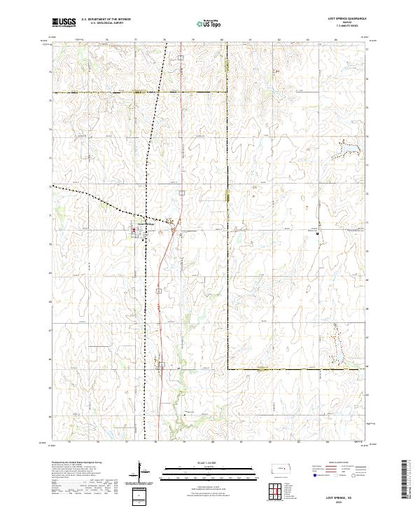 US Topo 7.5-minute map for Lost Springs KS