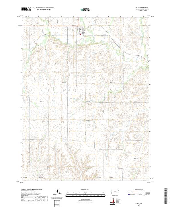 US Topo 7.5-minute map for Luray KS