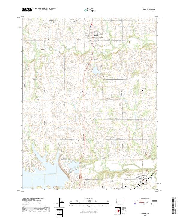 US Topo 7.5-minute map for Lyndon KS