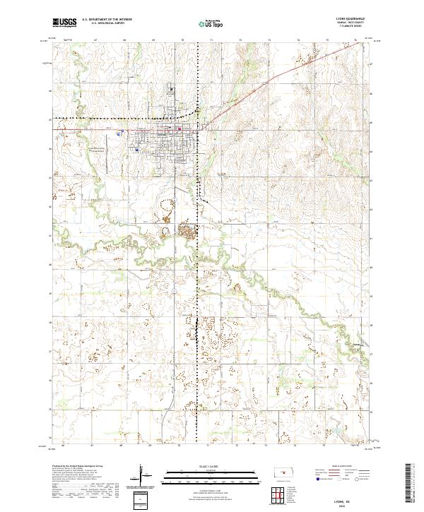 US Topo 7.5-minute map for Lyons KS