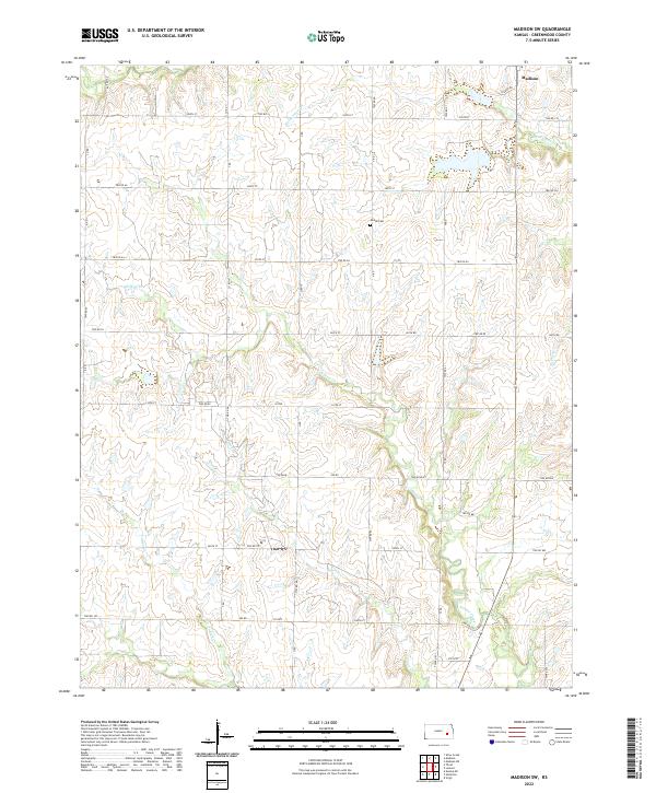 US Topo 7.5-minute map for Madison SW KS