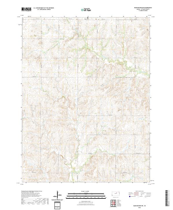 US Topo 7.5-minute map for Manchester NW KS