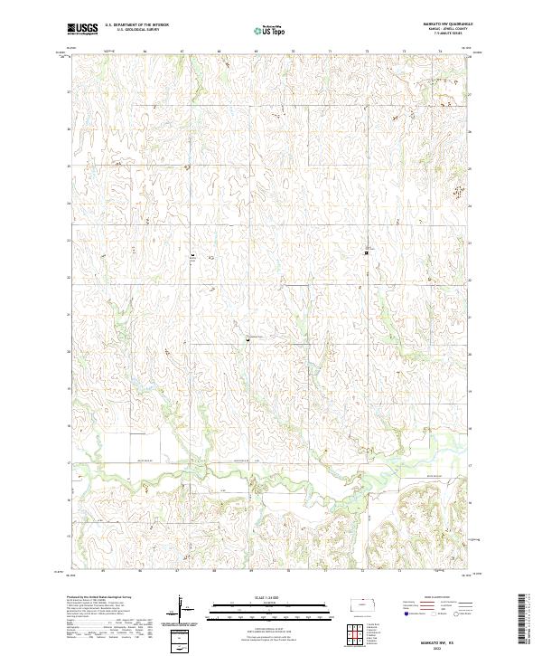 US Topo 7.5-minute map for Mankato NW KS