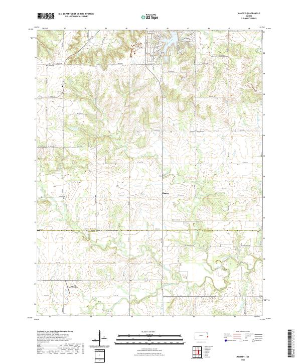 US Topo 7.5-minute map for Mantey KS