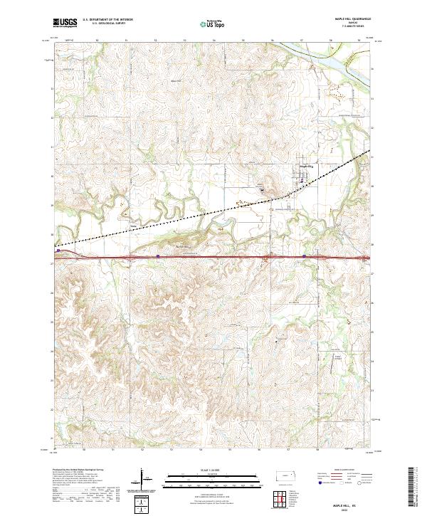 US Topo 7.5-minute map for Maple Hill KS